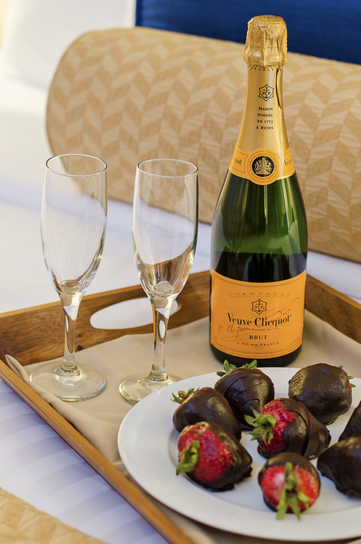 Love Story (Champagne or Sparkling Cider and A Dozen Chocolate Covered Strawberries)